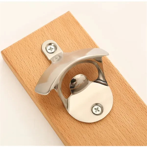 Wall Mounted Wooden Seat Beer Opener