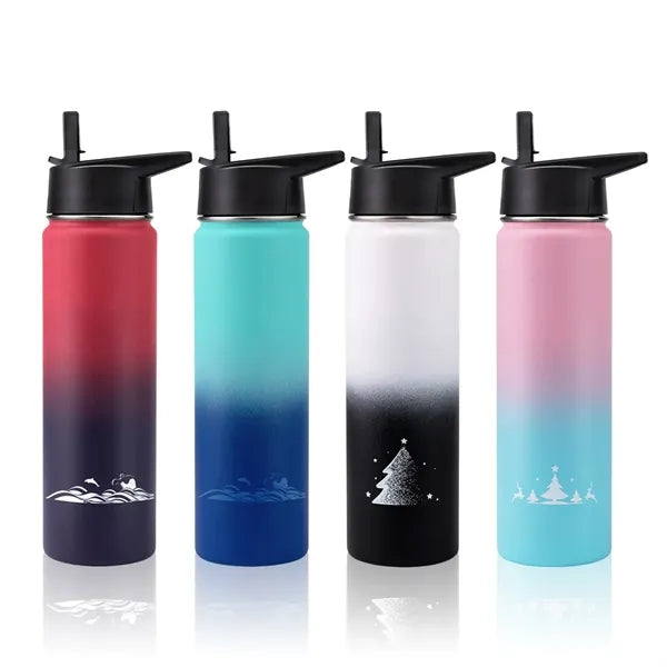 Vacuum Insulated Dual-color Outdoor Sports Water Bottle