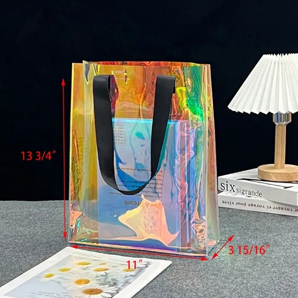 Holographic Iridescent Laser PVC Tote Bag