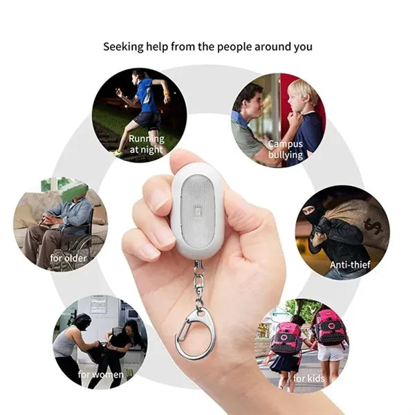 Personal Safety Emergency Alarm Keychain With Light