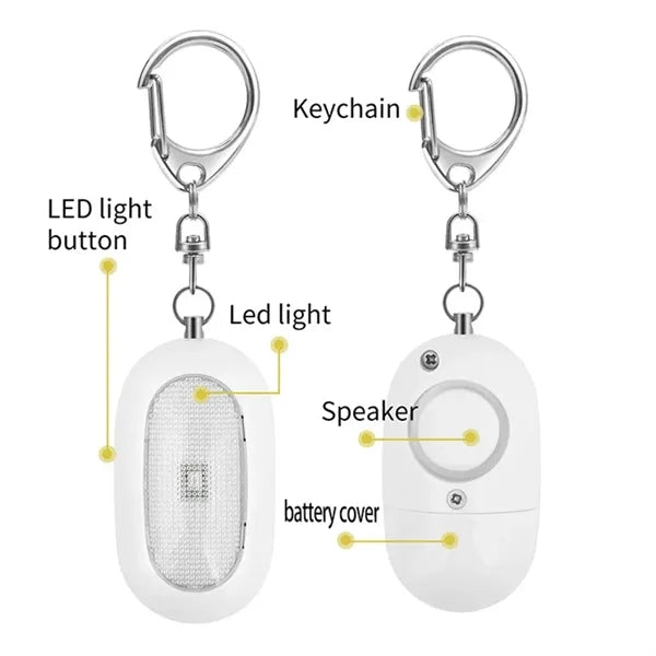 Personal Safety Emergency Alarm Keychain With Light