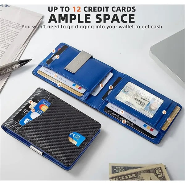 Men's Slim Wallet with Money Clip