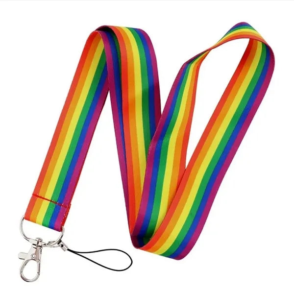 Gay Pride ID Badge Holder Rainbow Lanyard