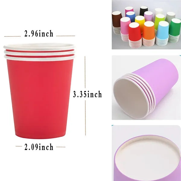 Rainbow Art Party Paper Cup Multicolor Disposable Leak Proof