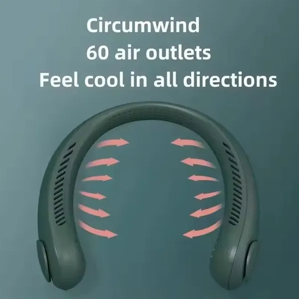 2000mAh Portable Air Cooler Hanging Wireless Neck Fan