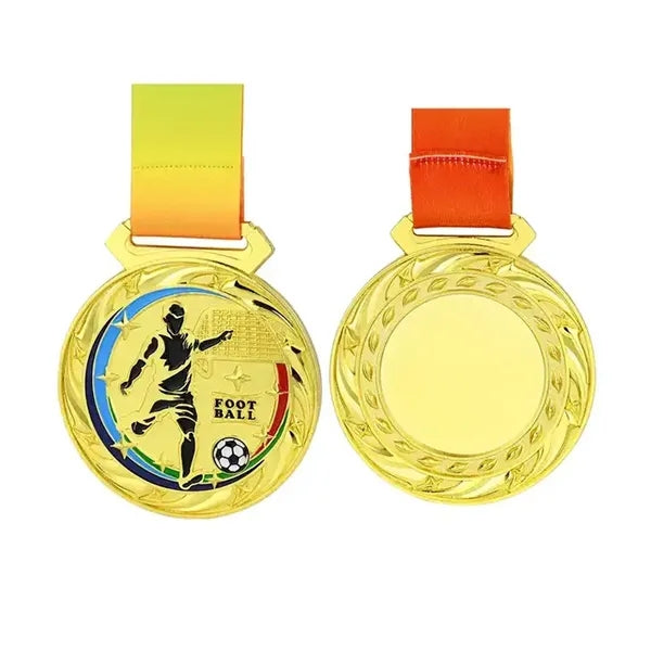 3D Gold Custom Competition Running Medal With Lanyard