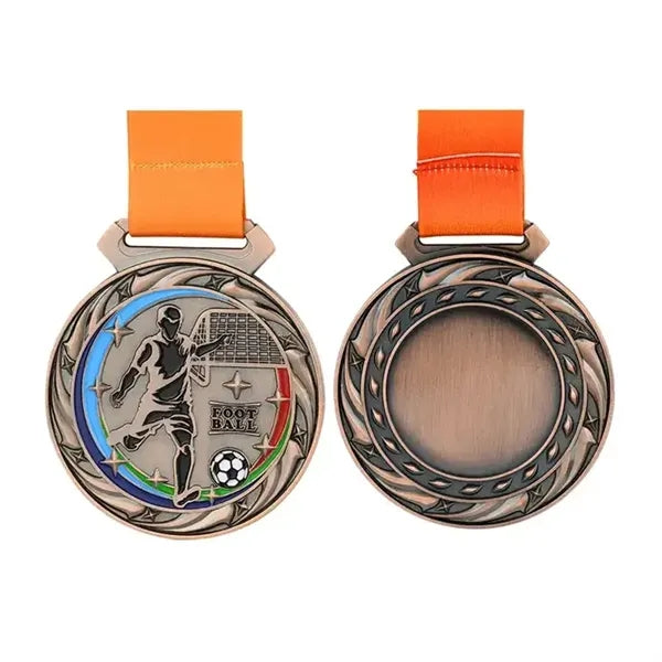 3D Gold Custom Competition Running Medal With Lanyard