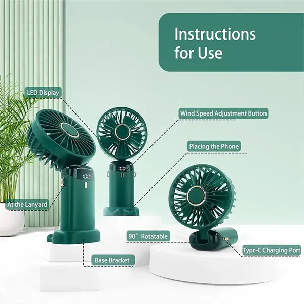 Rechargeable Mini Handheld Pocket Hanging Neck Cooling Fan