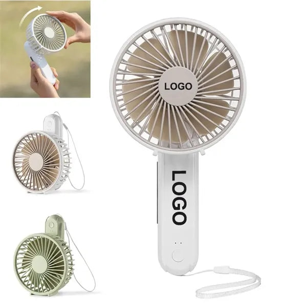 1200 MAH Bulit In Battery Foldable Handheld Fan With Strap