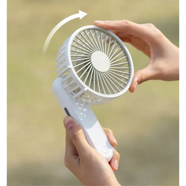 1200 MAH Bulit In Battery Foldable Handheld Fan With Strap