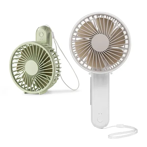 1200 MAH Bulit In Battery Foldable Handheld Fan With Strap