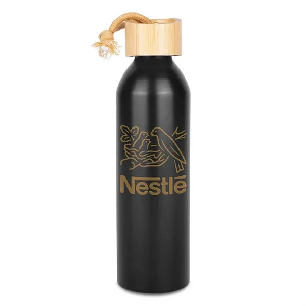 Meriden Sustainable Aluminum Bottle with Bamboo Lid &Cotton
