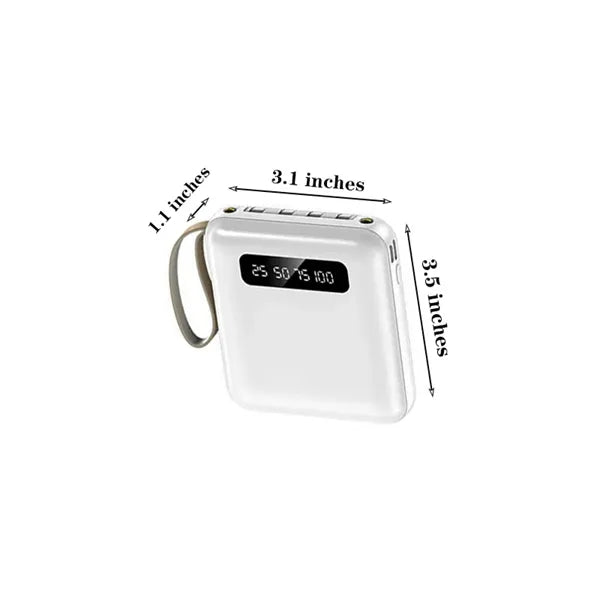 Portable Power Bank 4 Cables 10000mAh Charger w/LED Light