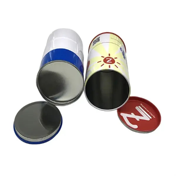Round Metal Coin Can Tinplate Piggy Bank