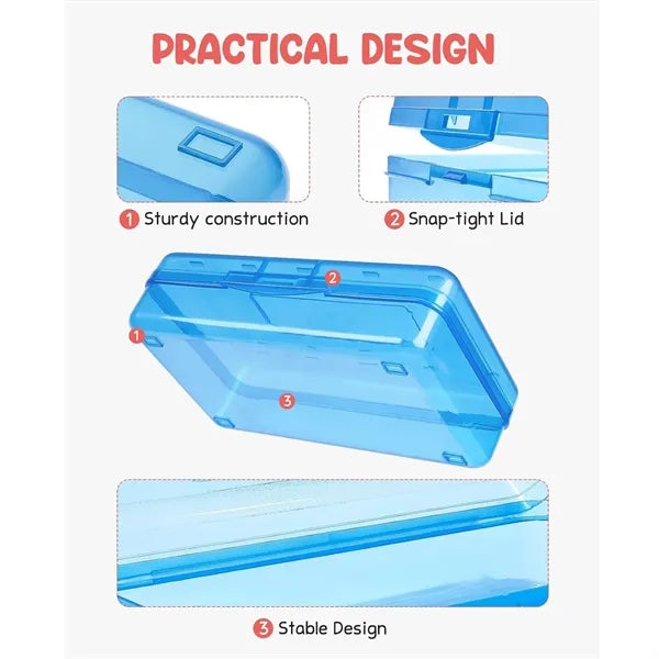 Pencil Case Box With Lid Snap Closure