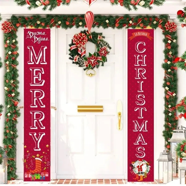 100 D Custom Christmas Couplets Hanging Flags