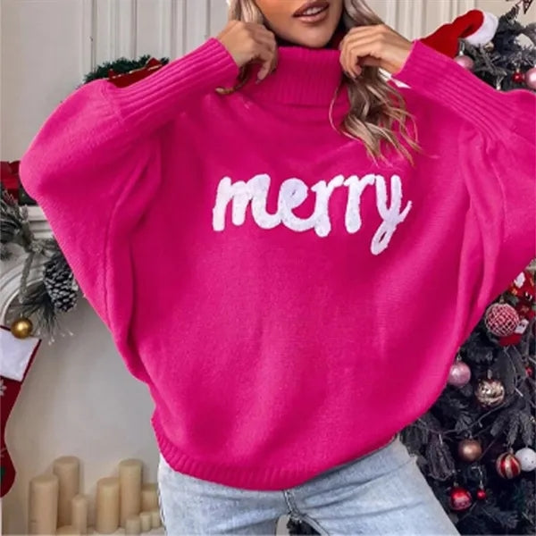 Women's Turtleneck Merry Christmas Sweater