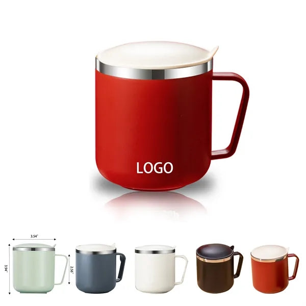304 Stainless Steel with Lid Office Mouth Mug