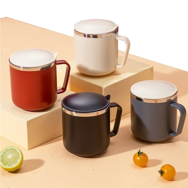 304 Stainless Steel with Lid Office Mouth Mug