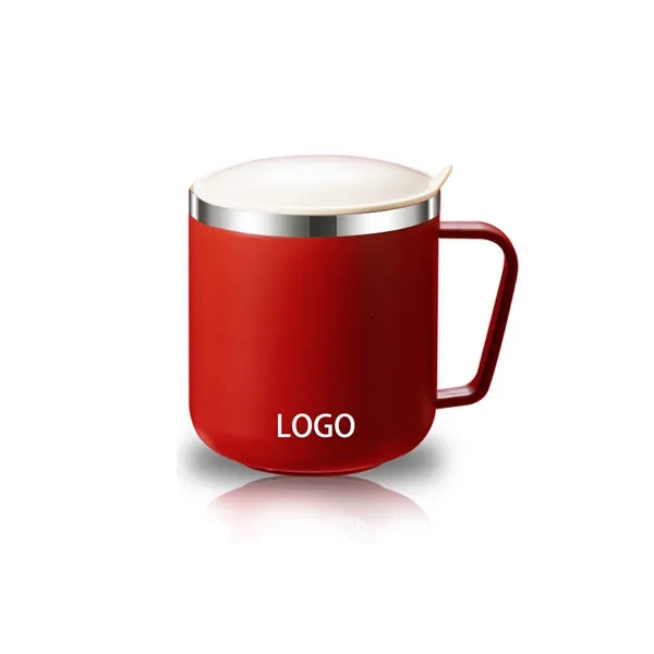 304 Stainless Steel with Lid Office Mouth Mug