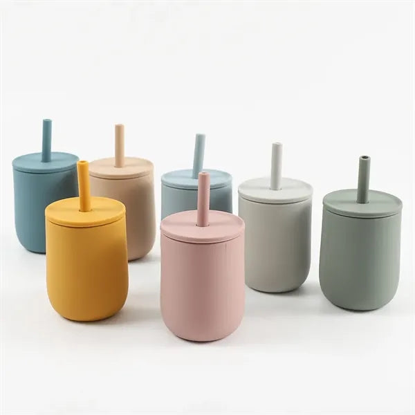 Silicone Baby Sippy Cup with Straw