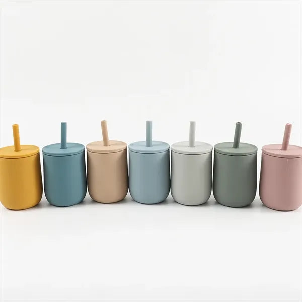 Silicone Baby Sippy Cup with Straw