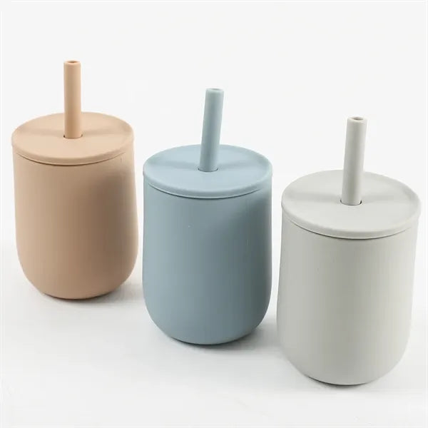 Silicone Baby Sippy Cup with Straw