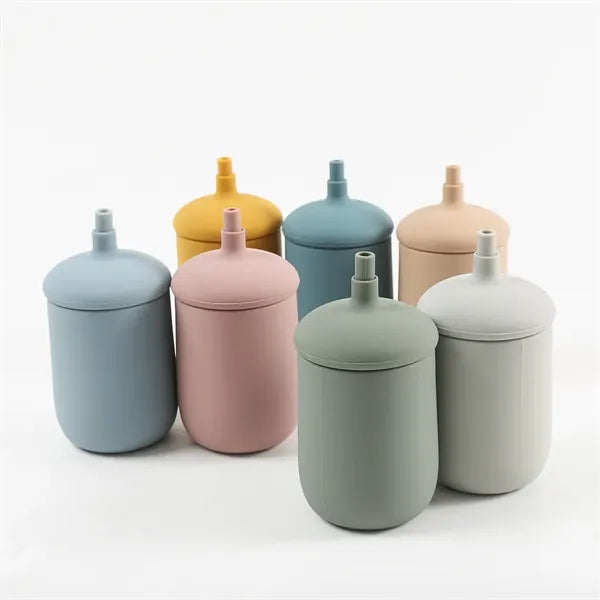 Silicone Baby Sippy Cup with Straw