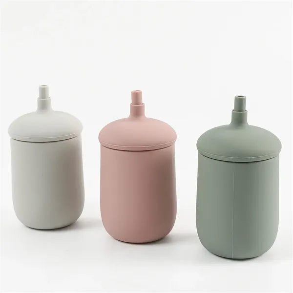 Silicone Baby Sippy Cup with Straw
