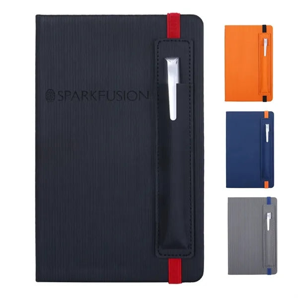 A5 Lined Business Notebook with Pen Holder