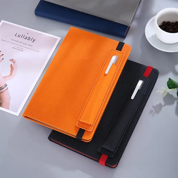 A5 Lined Business Notebook with Pen Holder