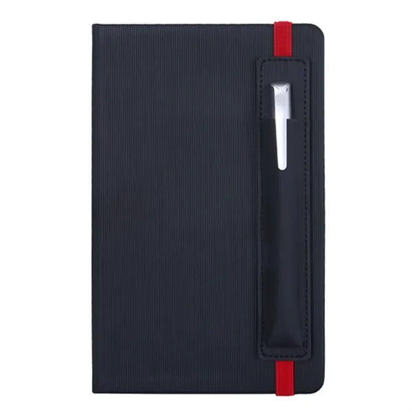 A5 Lined Business Notebook with Pen Holder