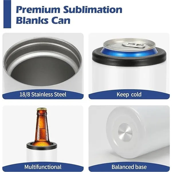 12oz Sublimation Stainless Steel Can Cooler Regular/Shorter