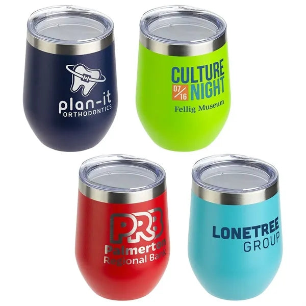 12 oz Tumbler Stainless Steel Wine Cup with Slider Lid
