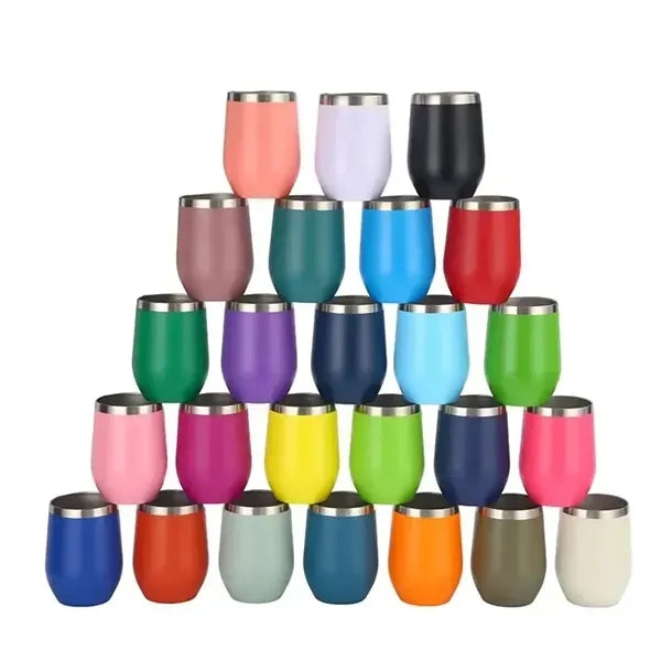 12 oz Tumbler Stainless Steel Wine Cup with Slider Lid
