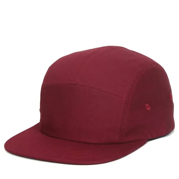 5 Panels Camper Hats Classic Cotton Flat Brim Baseball Cap