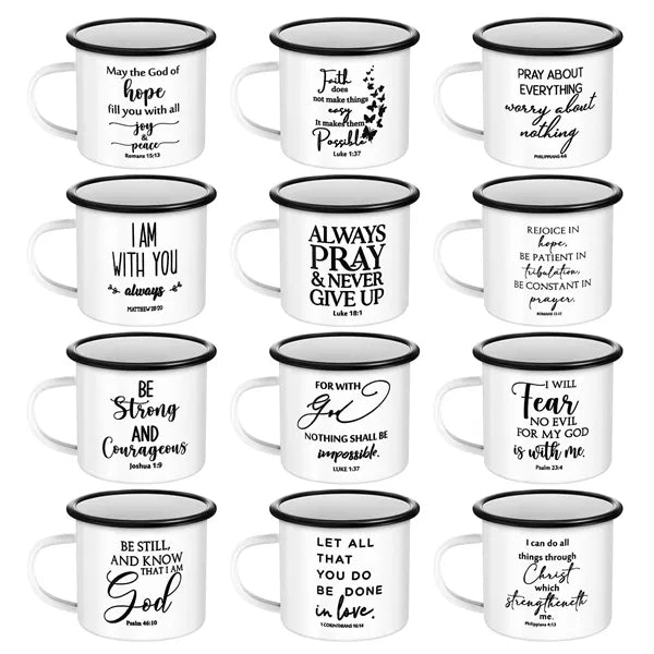 Enamel Mug Tea Camp Drinking Cups 12 oz