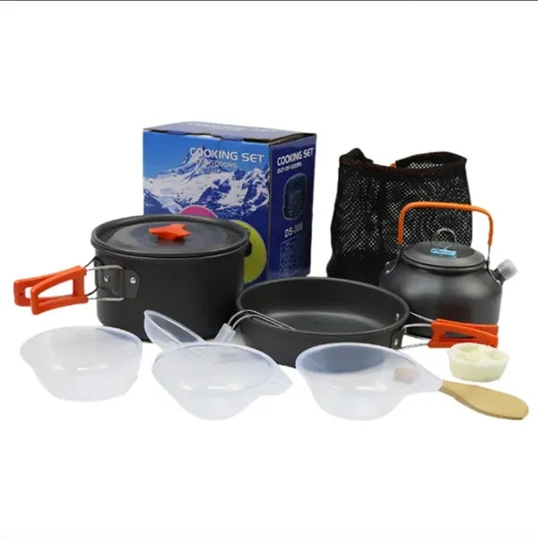 Camping Cookware Set Outdoor Cooking Kit With kettle