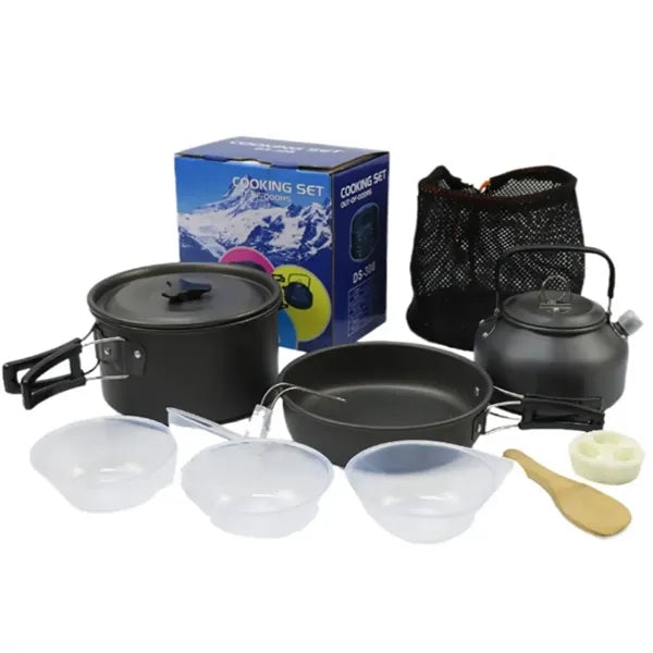Camping Cookware Set Outdoor Cooking Kit With kettle