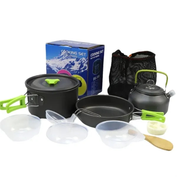 Camping Cookware Set Outdoor Cooking Kit With kettle