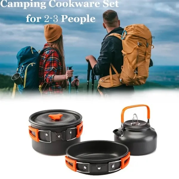 Camping Cookware Set Outdoor Cooking Kit With kettle