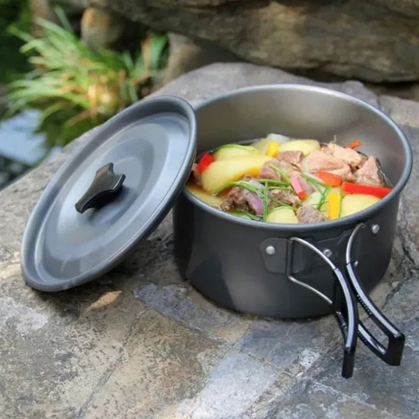 Camping Cookware Set Outdoor Cooking Kit With kettle