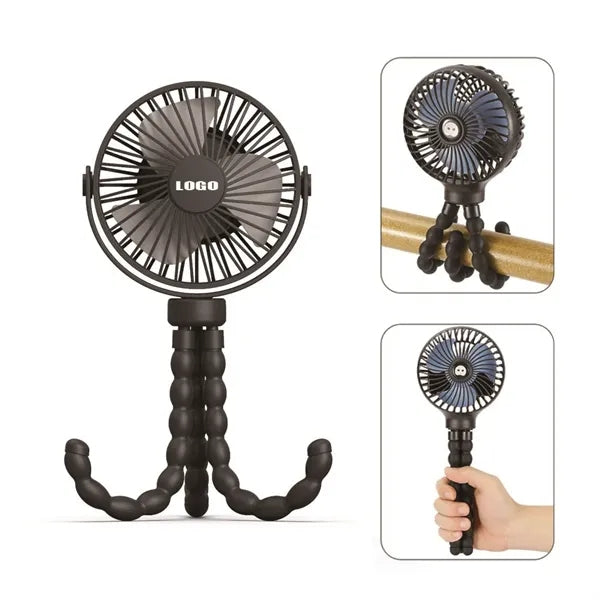 Portable Rechargeable USB Stroller Cooling Fan with Clip