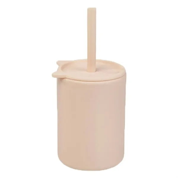 Kids Silicone Learning Water Cup With Straw Prevent Falling