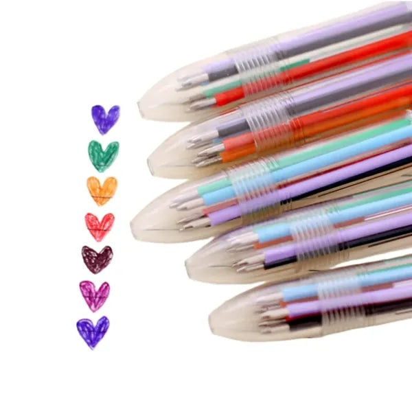6 Color Retractable Ballpoint Pens