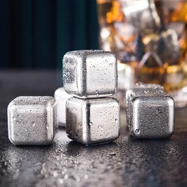 6-PCS Stainless Steel Ice Cubes