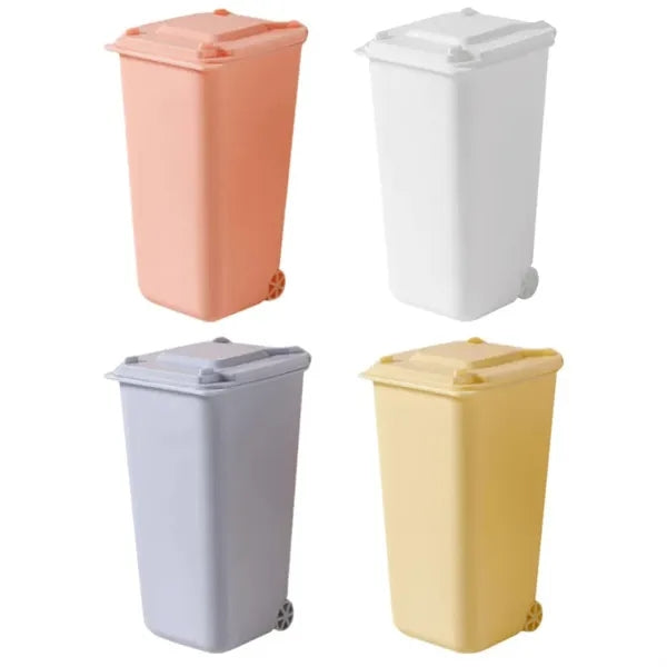 Curbside Trash Bin Pencil Holder with Lid Desktop Organizer