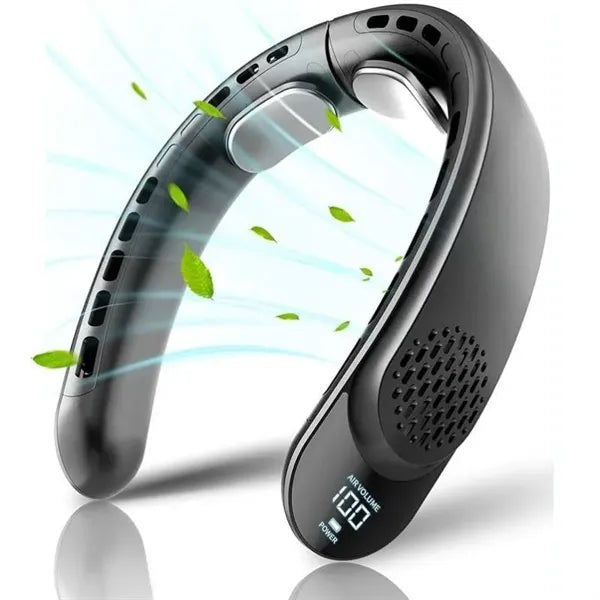 Personal Rechargeable Neck Fan with LED Display