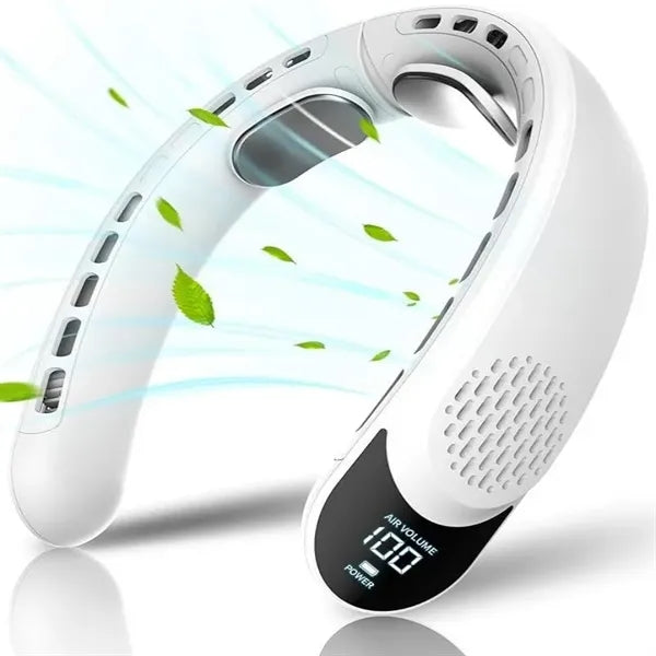 Personal Rechargeable Neck Fan with LED Display