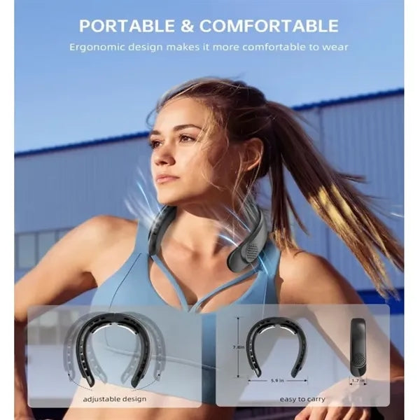 Personal Rechargeable Neck Fan with LED Display